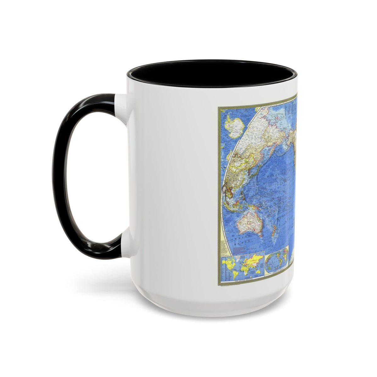 World Map (1965) (Map) Accent Coffee Mug