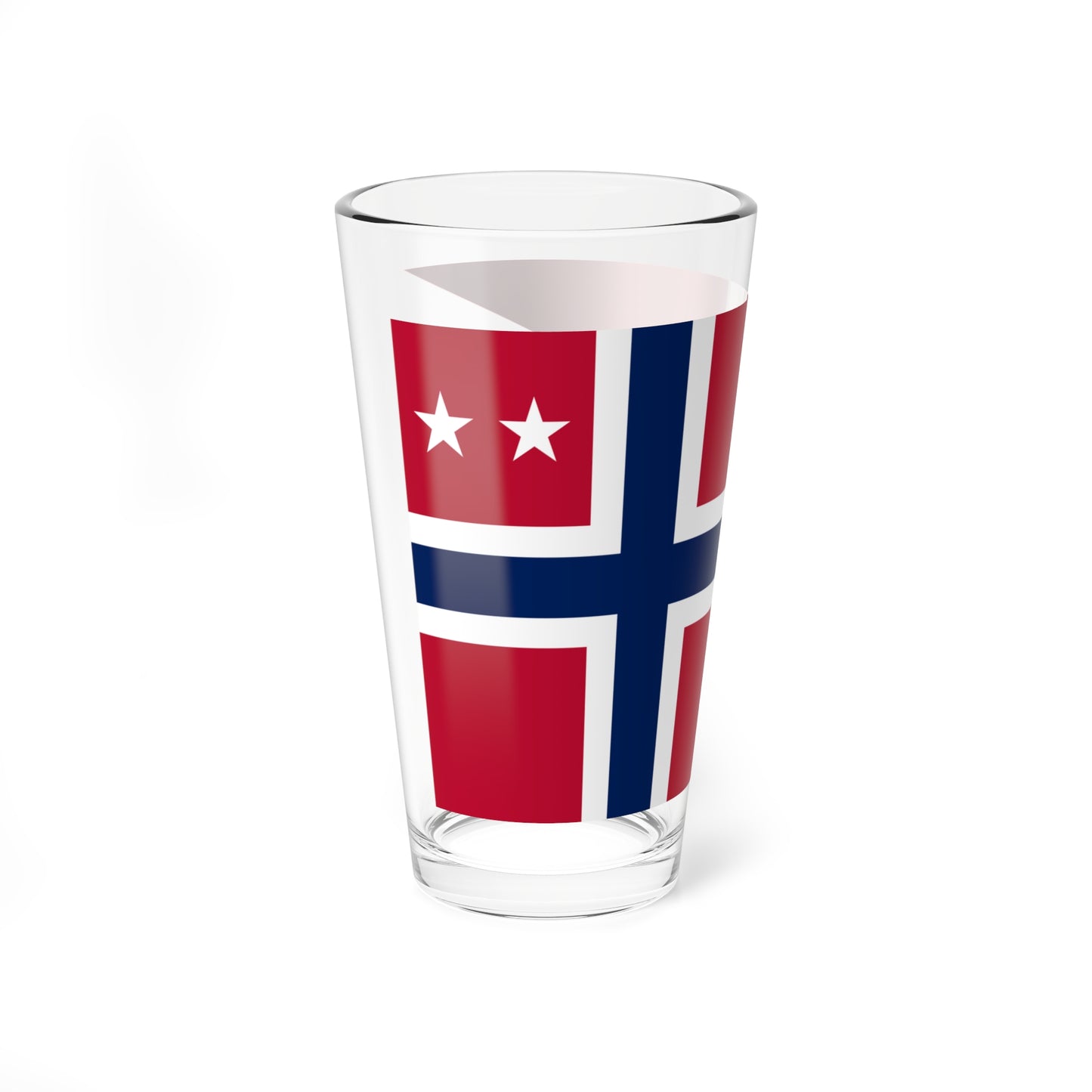 Rank Flag of a Rear Admiral of the Royal Norwegian Navy (Norway) Pint Glass 16oz