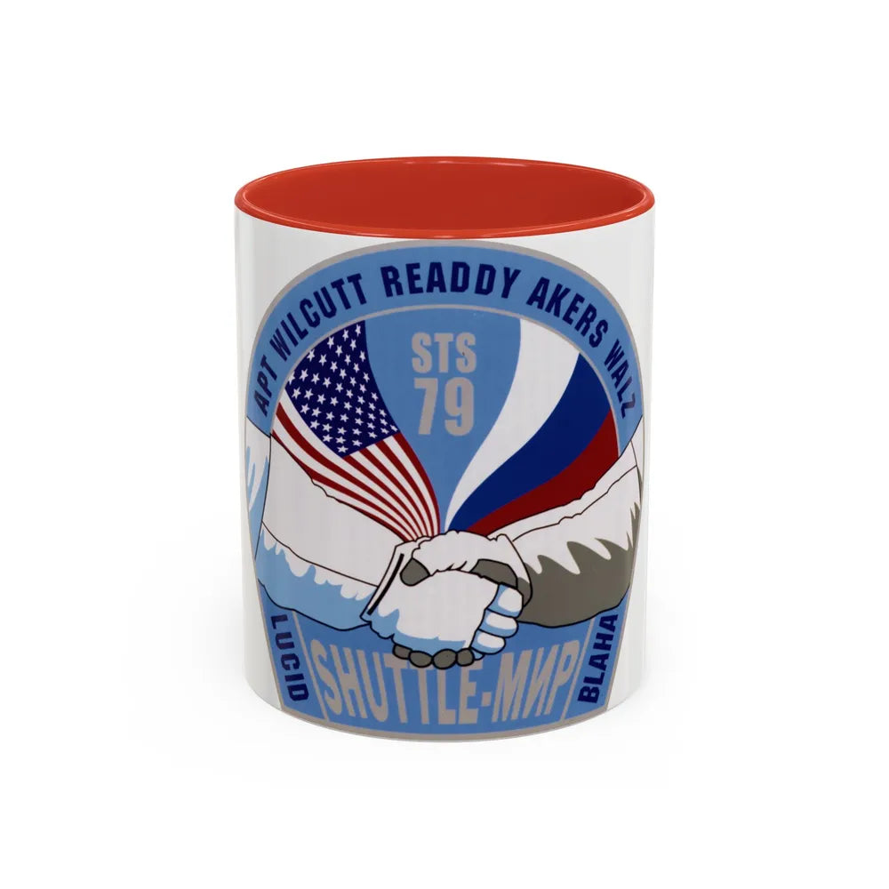 STS 79 (NASA) Accent Coffee Mug-11oz-Red-Go Mug Yourself