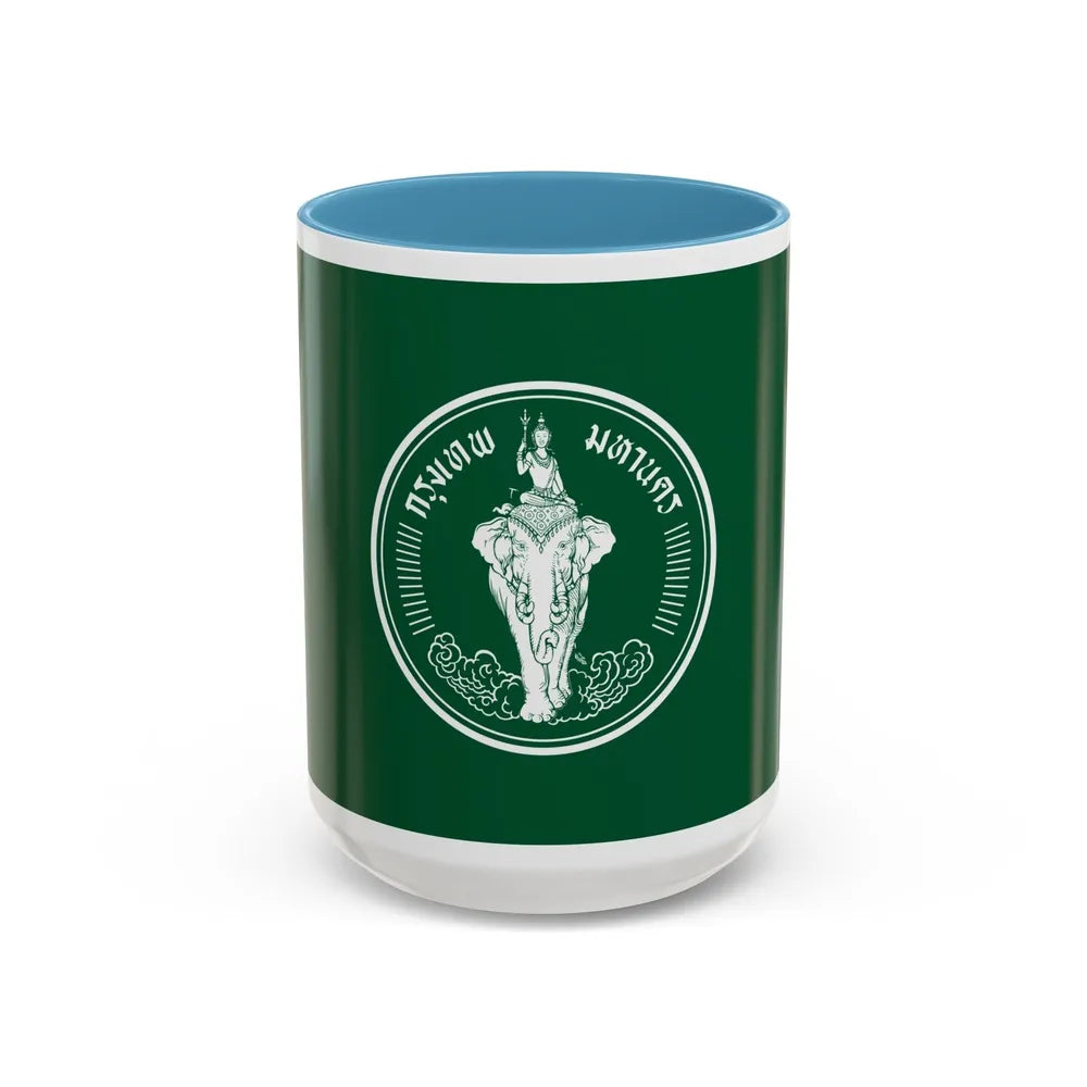 Flag of Bangkok Thailand - Accent Coffee Mug-15oz-Light Blue-Go Mug Yourself