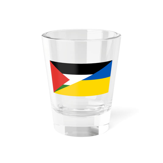 Flag of Palestine and Ukraine (Palestine) Shot Glass 1.5oz