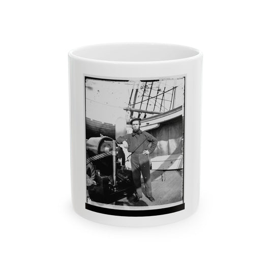 Unidentified Sailor On U.S.S. New Hampshire (U.S. Civil War) White Coffee Mug