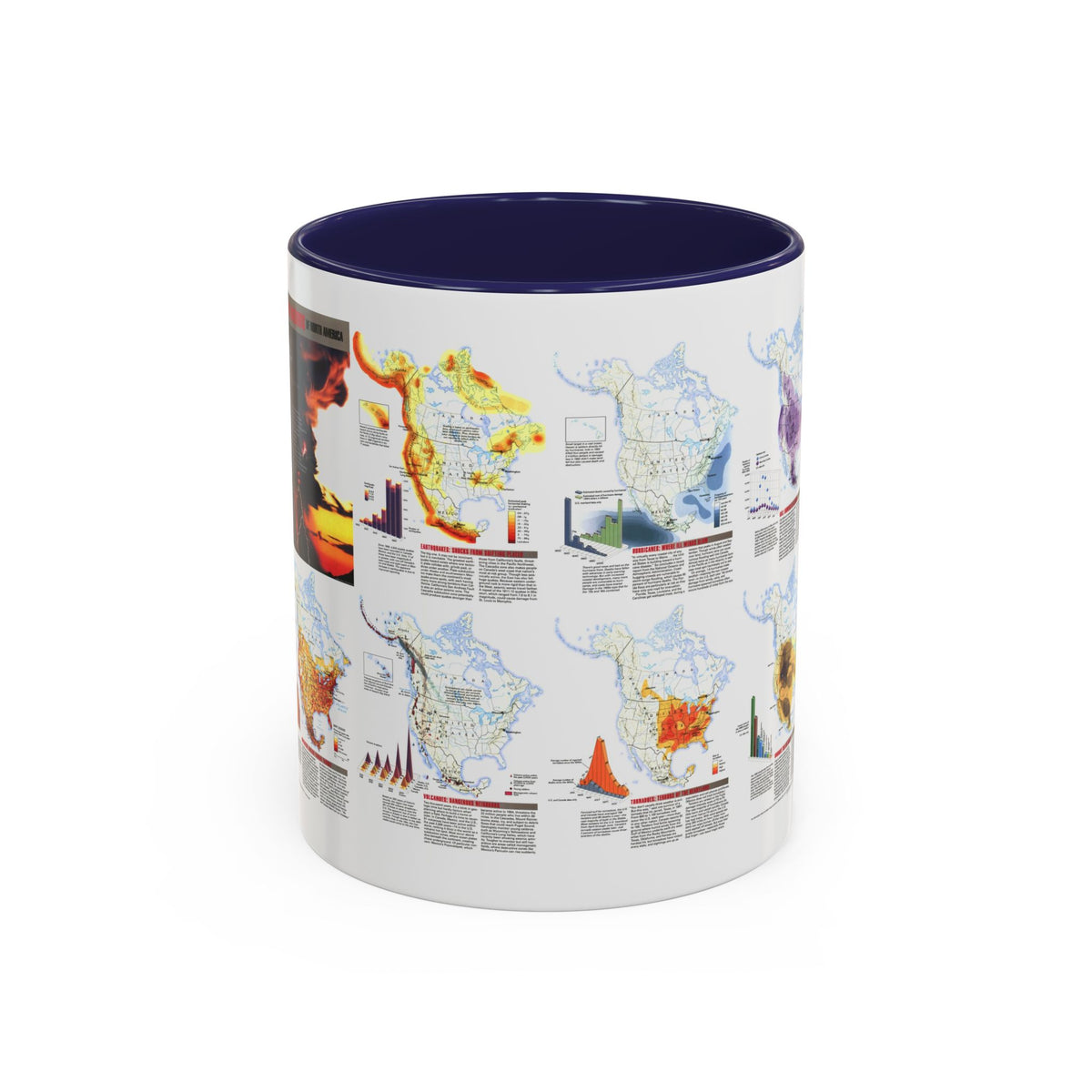 North America - Natural Hazards (1998) (Map) Accent Coffee Mug