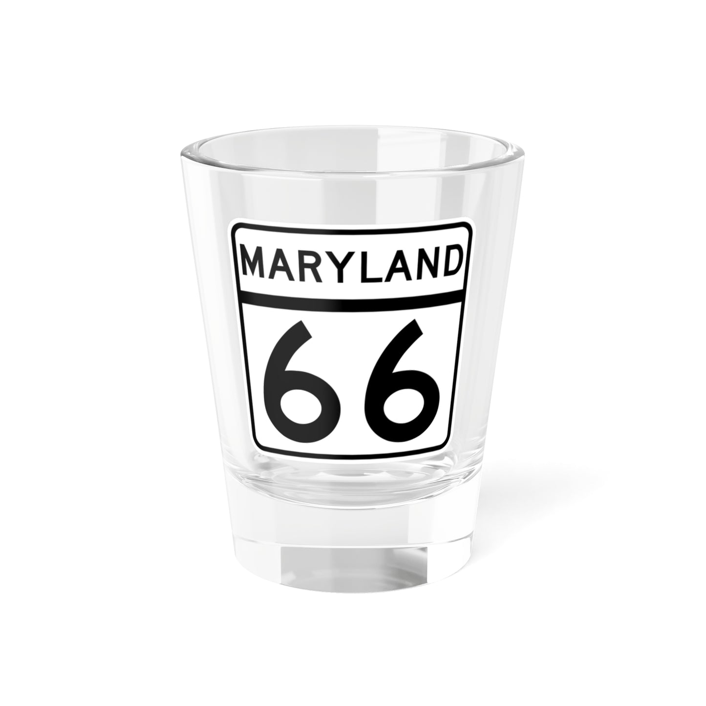 MD Route 66 (Maryland) (Road Sign) Shot Glass 1.5oz