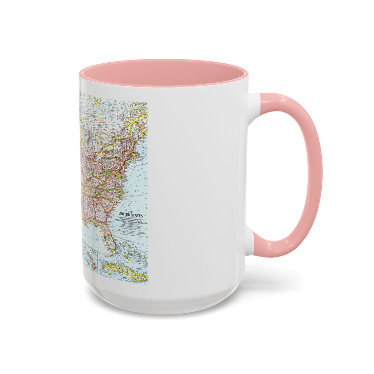 USA - The United States (1961) (Map) Accent Coffee Mug