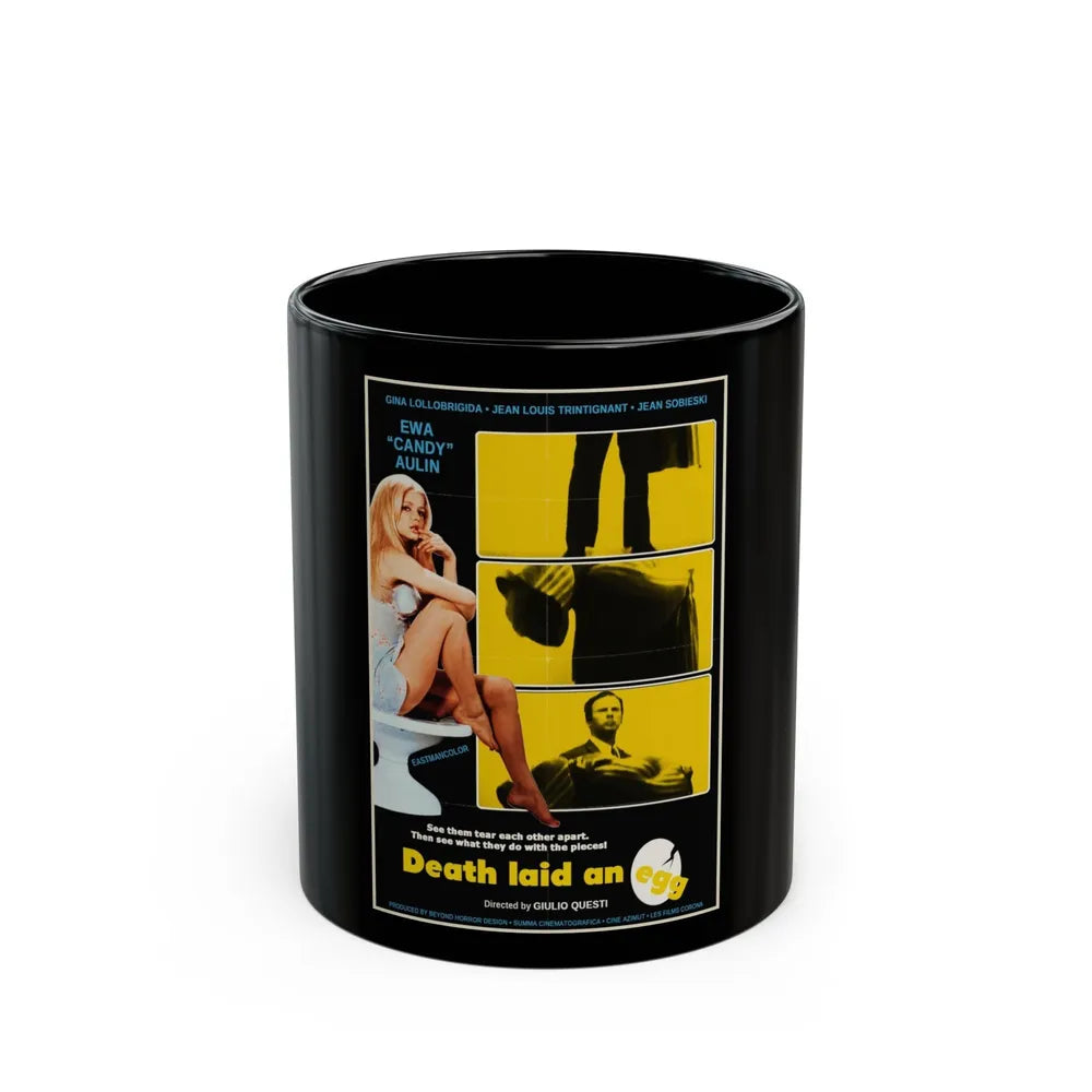 DEATH LAID AN EGG 1968 Movie Poster - Black Coffee Mug-11oz-Go Mug Yourself