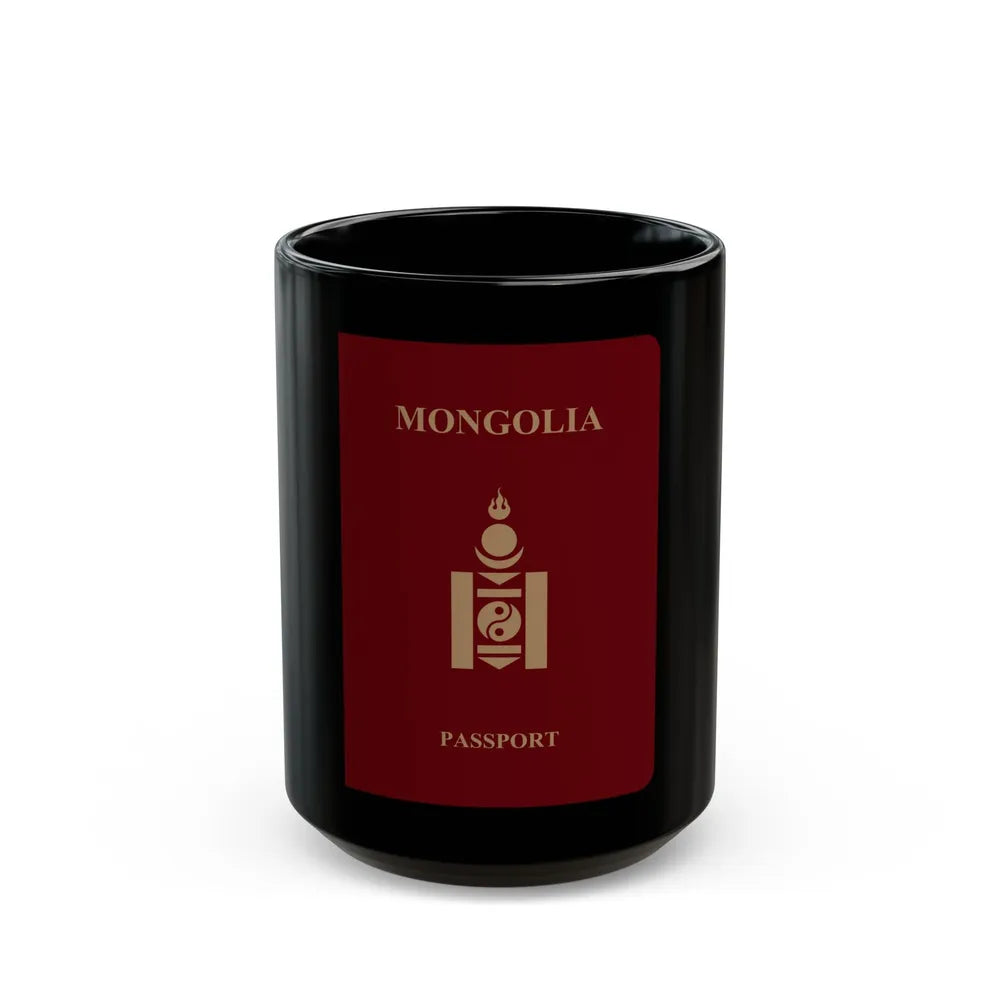 Mongolia Passport - Black Coffee Mug-15oz-Go Mug Yourself