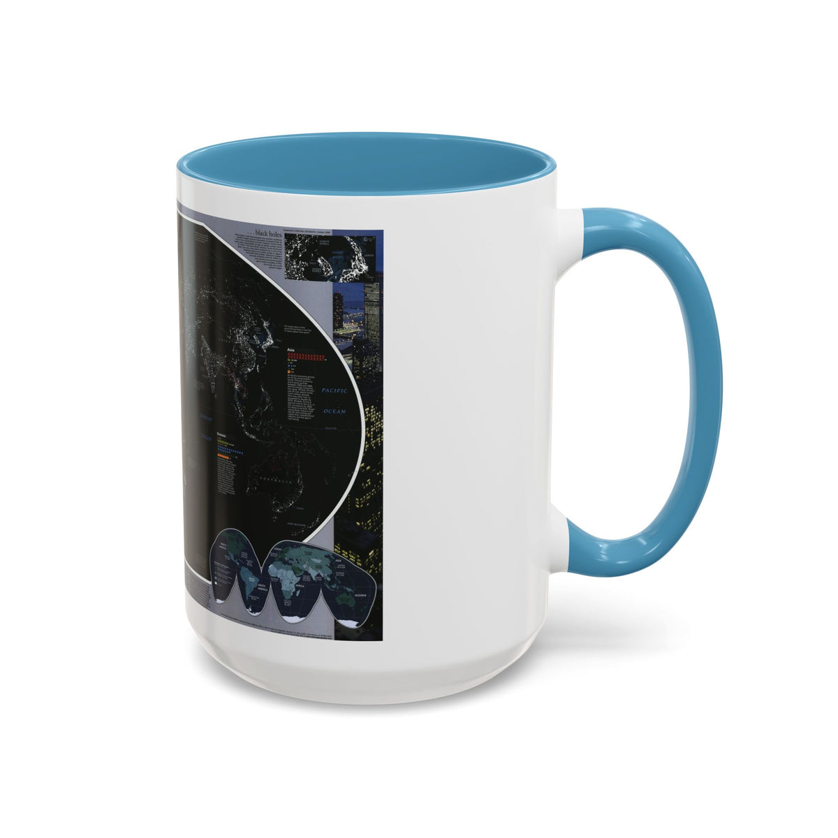 World Map - Population and Resources (1998) (Map) Accent Coffee Mug