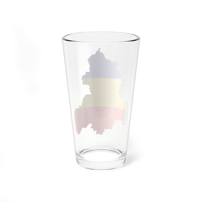 Flag-map of Rostov Oblast (Russia) Pint Glass 16oz