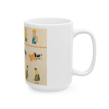 Fun at Home, Dick and Jane illustration - White Coffee Mug-Go Mug Yourself