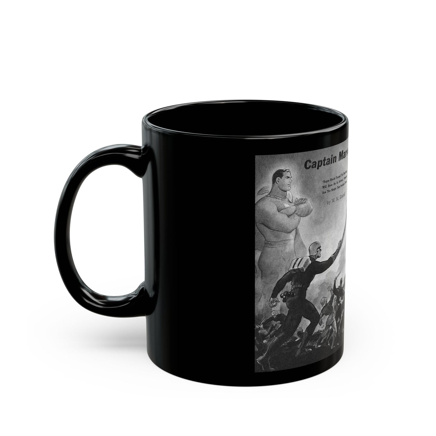 Captain Marvel Troops for America, Mechanix Illustrated, December 1941 - Black Coffee Mug-Go Mug Yourself