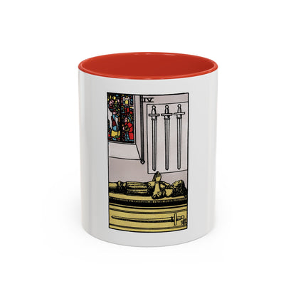 The 4 of Swords (Tarot Card) Accent Coffee Mug
