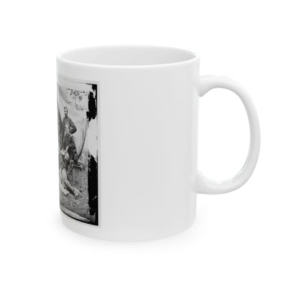 The Peninsula, Va. The Staff Of Gen. Fitz-John Porter; Lts. William G. Jones And George A. Custer Reclining (U.S. Civil War) White Coffee Mug