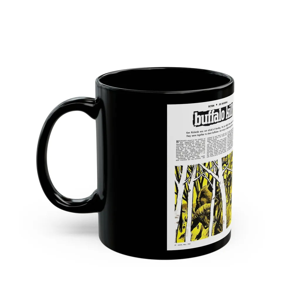 Buffalo Kill, Adam magazine, May 1963 - Black Coffee Mug-Go Mug Yourself