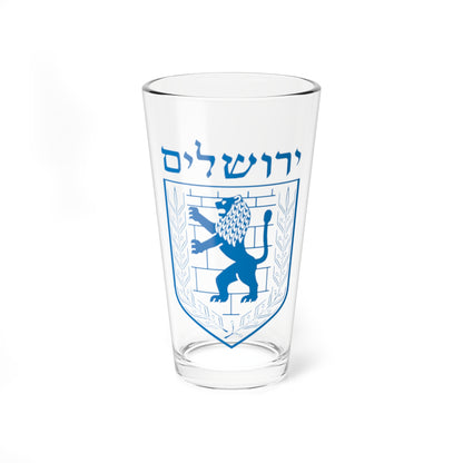 Emblem of Jerusalem (Israel) (Coat of Arms) Pint Glass 16oz