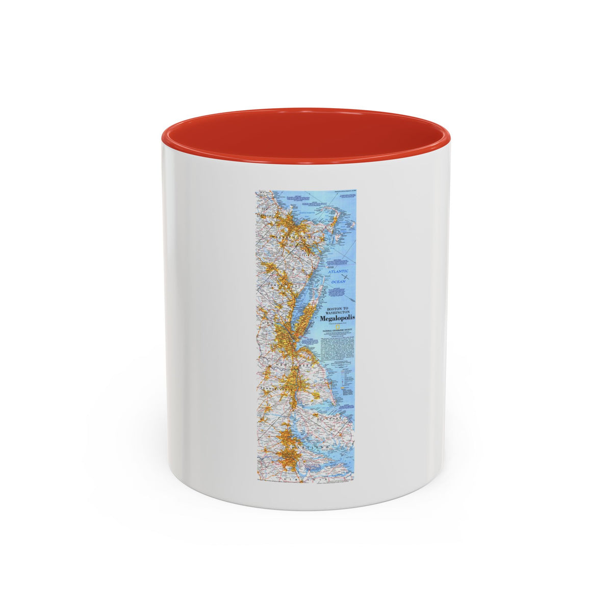 USA - Megalopolis- Boston to Washington (1994) (Map) Accent Coffee Mug