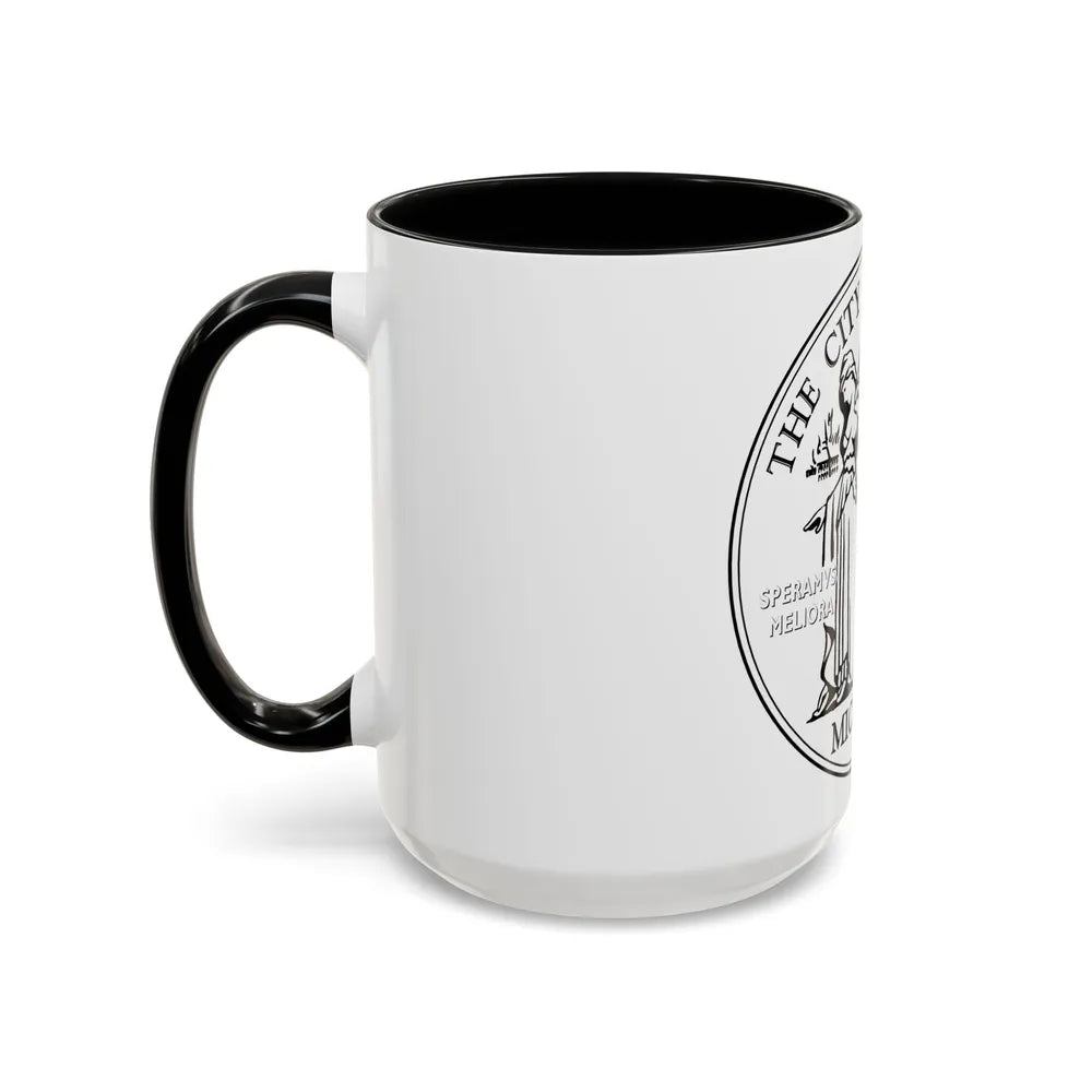 Seal of Detroit - Accent Coffee Mug-Go Mug Yourself