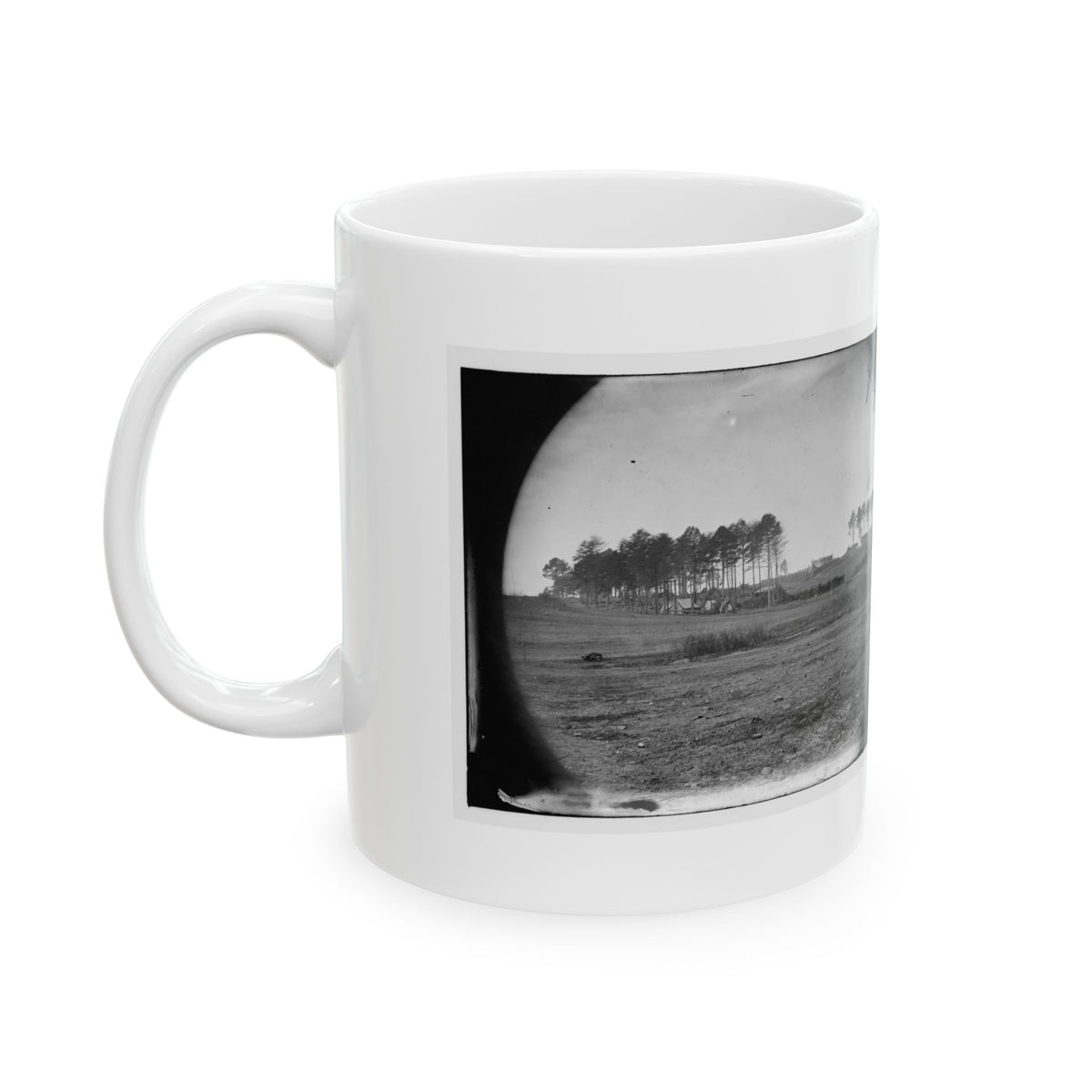 Brandy Station, Virginia. View Of Col. G.H. Sharpe's Quarters. Headquarters, Army Of The Potomac. Bull Ring In The Distance (U.S. Civil War) White Coffee Mug