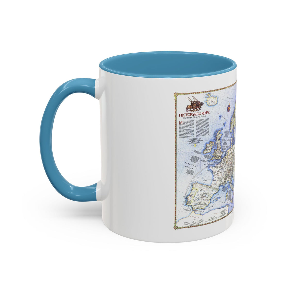 Europe - History The Major Turning Points (1983) (Map) Accent Coffee Mug