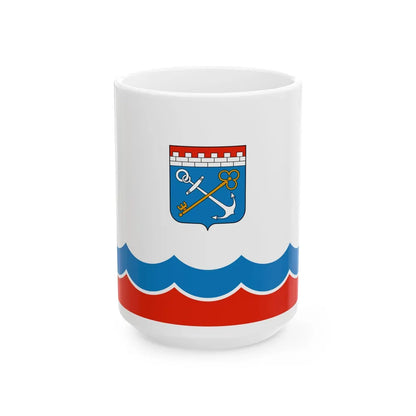 Flag of Leningrad Oblast Russia - White Coffee Mug-15oz-Go Mug Yourself