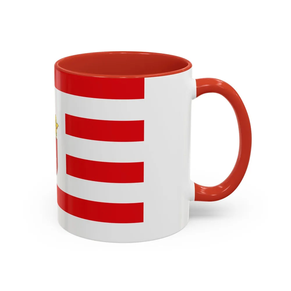 Flag of Bremen with middle arms Germany - Accent Coffee Mug-Go Mug Yourself