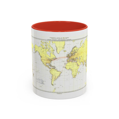 Submarine Cables of the World (1896) (Map) Accent Coffee Mug