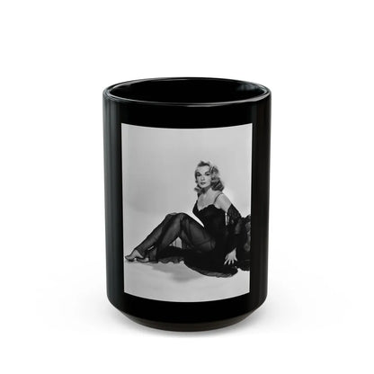 Leslie Parrish #01 (Vintage Female Icon) Black Coffee Mug-15oz-Go Mug Yourself