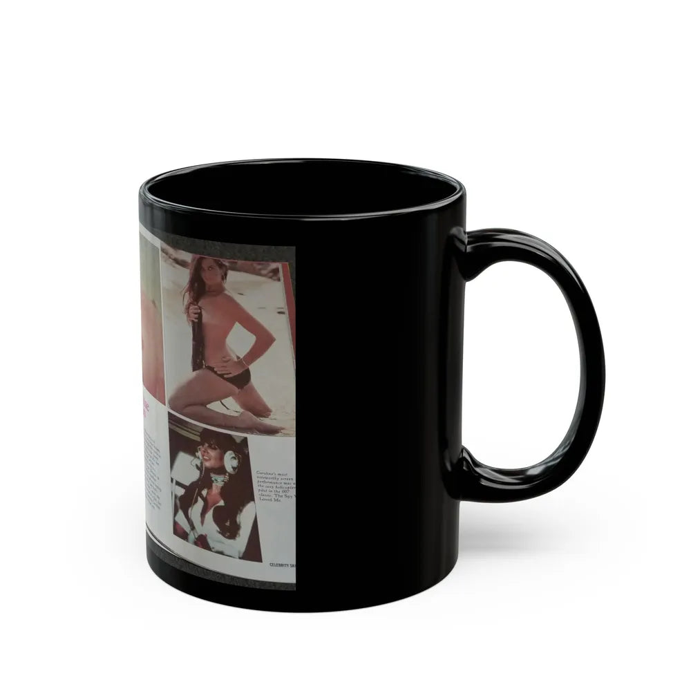 Caroline Munro #150 - Celebrity Skin '84 Topless Spread (Vintage Female Icon) Black Coffee Mug-Go Mug Yourself