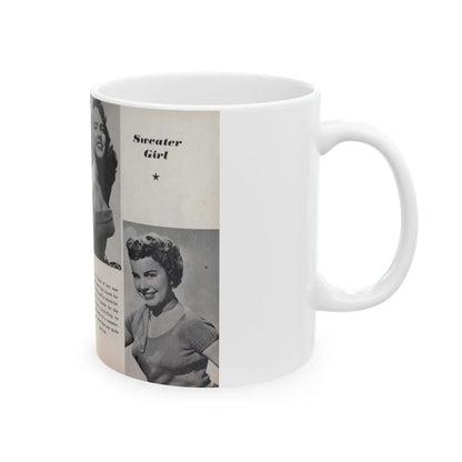 Terry Moore #447 - 66 PHOTOGRAPHS OF Terry MOORE U.K. Pocket Mag. Pages 24 & 25 (Vintage Female Icon) White Coffee Mug-Go Mug Yourself