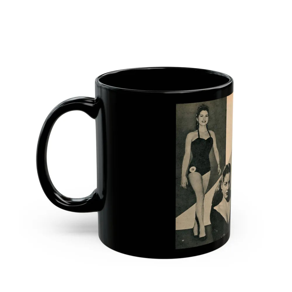 Jeanne Carmen #325 - Page 88 & 89 Pages 4 & 5 of 5 with 2 B&W Pin-Up Pics & 1 B&W Glamour Pic from PHOTO Digest Mag. Sept. '53 (Vintage Female Icon) Black Coffee Mug-Go Mug Yourself