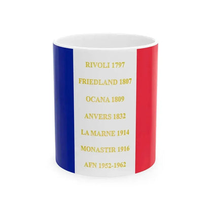58e regiment dinfanterie de ligne - drapeau (France) White Coffee Mug 11oz - Go Mug Yourself