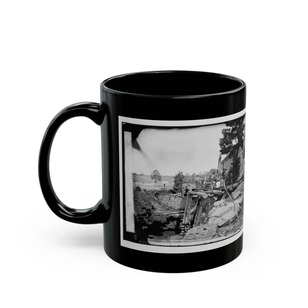 Fauquier Sulphur Springs, Va., Vicinity. Troops Building Bridges Across The North Fork Of The Rappahannock (U.S. Civil War) Black Coffee Mug-Go Mug Yourself