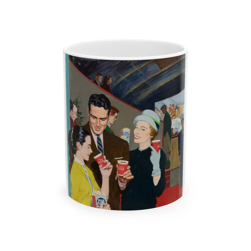 During the Intermission...the Pause that Refreshes, Coca-Cola ad illustration, c. 1960 - White Coffee Mug-11oz-Go Mug Yourself