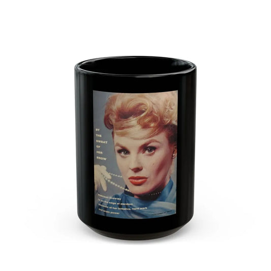 Kathleen Crowley #23 (Vintage Female Icon) Black Coffee Mug-15oz-Go Mug Yourself