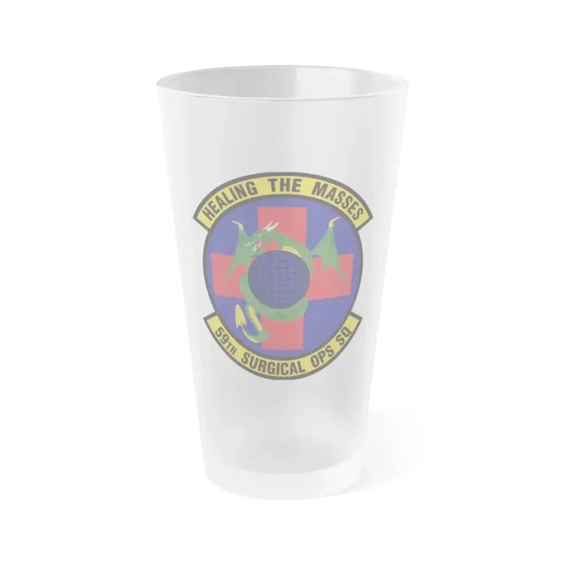 59 Surgical Operations Squadron AETC (U.S. Air Force) Frosted Pint Glass 16oz 16oz Frosted - Go Mug Yourself