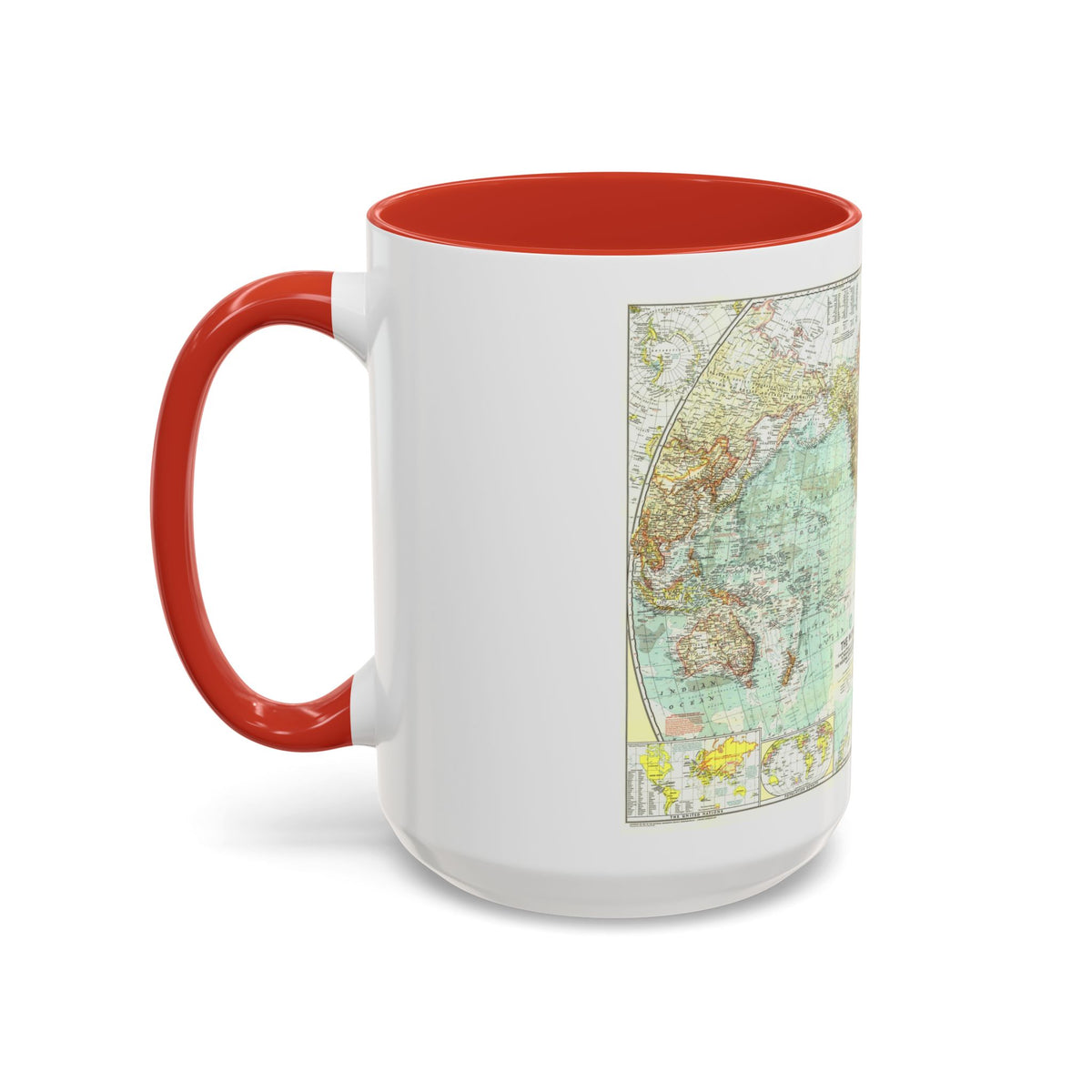 World Map (1957) (Map) Accent Coffee Mug