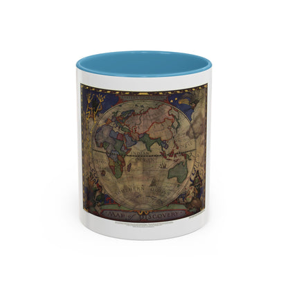 Map of Discovery- Eastern Hemisphere (1928) (Map) Accent Coffee Mug