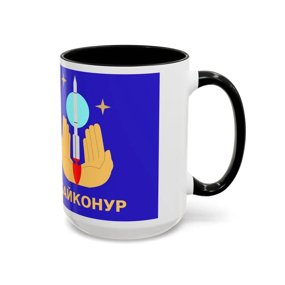 Flag of Baikonur Kazakhstan - Accent Coffee Mug-Go Mug Yourself