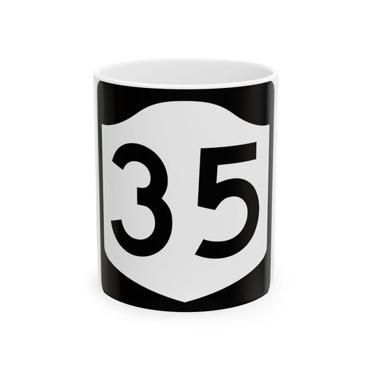NY-35 (New York) (Road Sign) White Coffee Mug