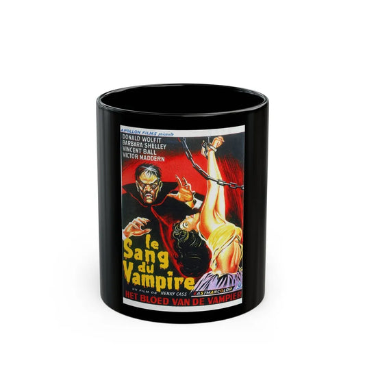 BLOOD OF THE VAMPIRE (BELGIAN) 1958 Movie Poster - Black Coffee Mug-11oz-Go Mug Yourself