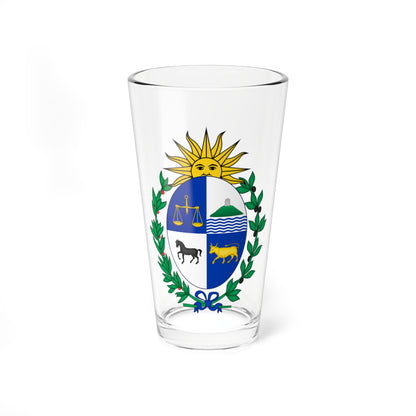 Coat of arms of Uruguay Sun of May variant (Uruguay) (Coat of Arms) Pint Glass 16oz