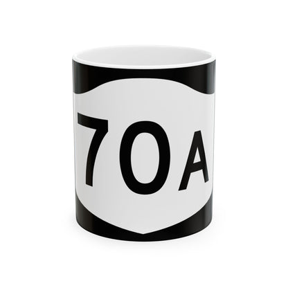NY-70A (New York) (Road Sign) White Coffee Mug