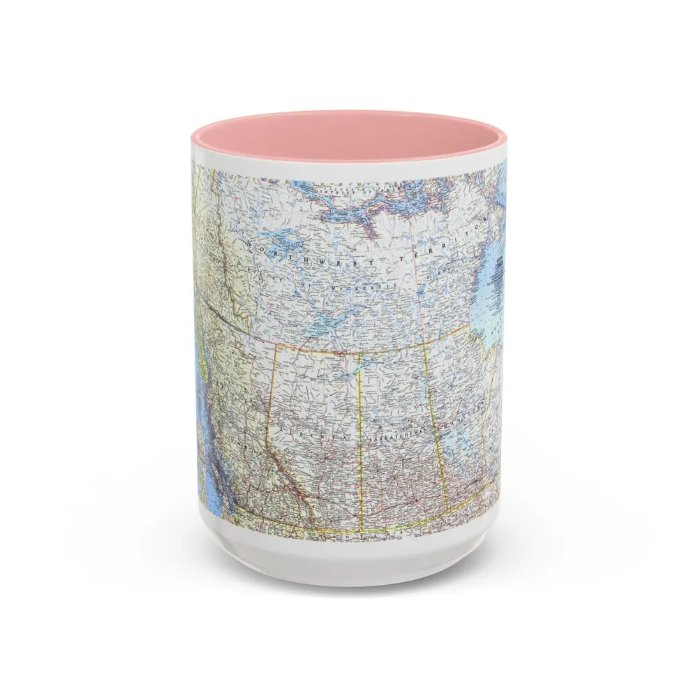 Canada - Western (1966) (Map) Accent Coffee Mug-15oz-Pink-Go Mug Yourself