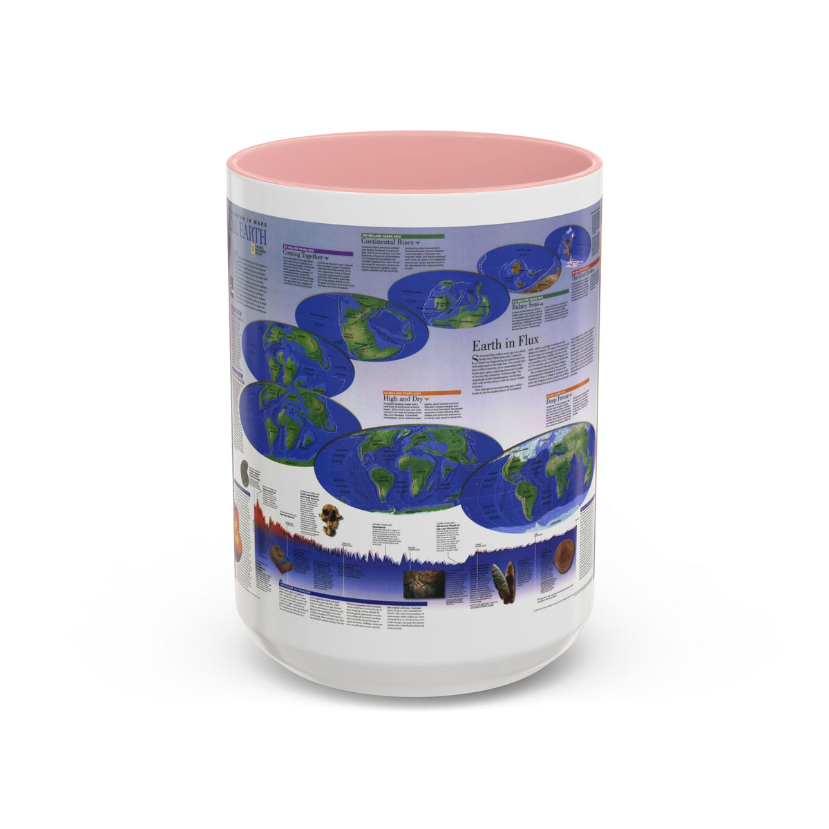 World Map - Physical Earth 2 (1998) (Map) Accent Coffee Mug