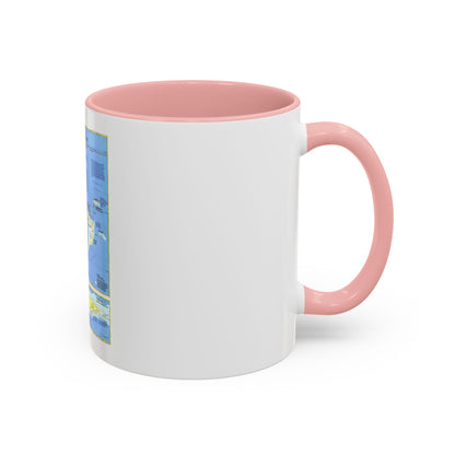 Americas - Threading the Island (1986) (Map) Accent Coffee Mug