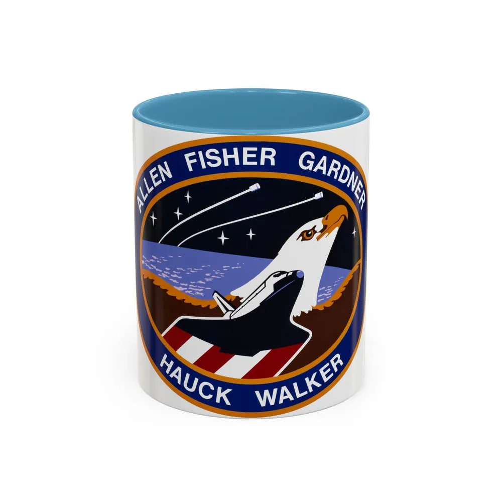 STS 51 a (NASA) Accent Coffee Mug-11oz-Light Blue-Go Mug Yourself