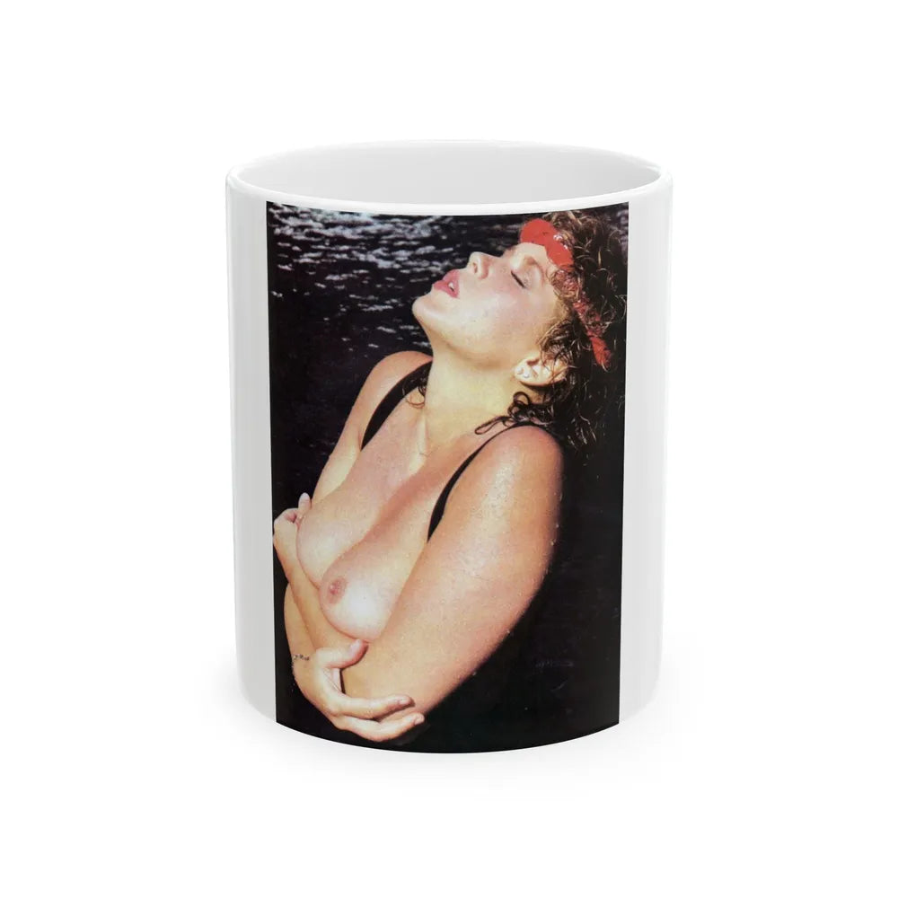 Linda Blair #321 - 1 Page, 1 Photo topless from OUI Mag. October '82 (Vintage Female Icon) White Coffee Mug-11oz-Go Mug Yourself