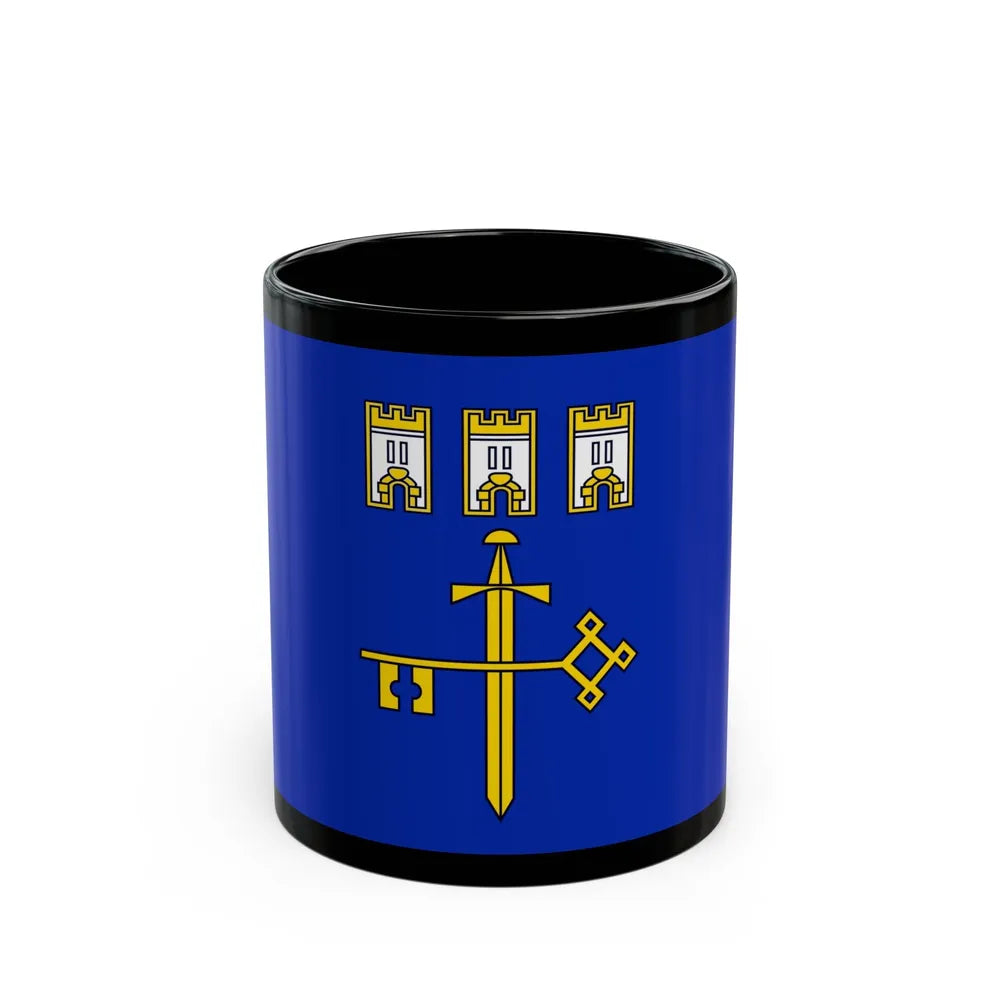 Flag of Ternopil Oblast Ukraine - Black Coffee Mug-11oz-Go Mug Yourself