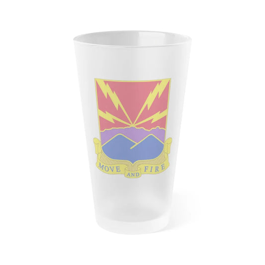 593rd Field Artillery Battalion (U.S. Army) Frosted Pint Glass 16oz-Go Mug Yourself