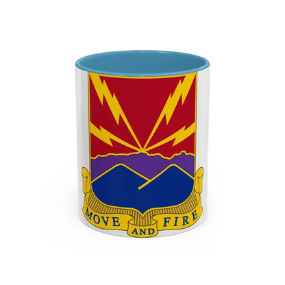 593rd Field Artillery Battalion (U.S. Army) Accent Coffee Mug 11oz Light Blue - Go Mug Yourself